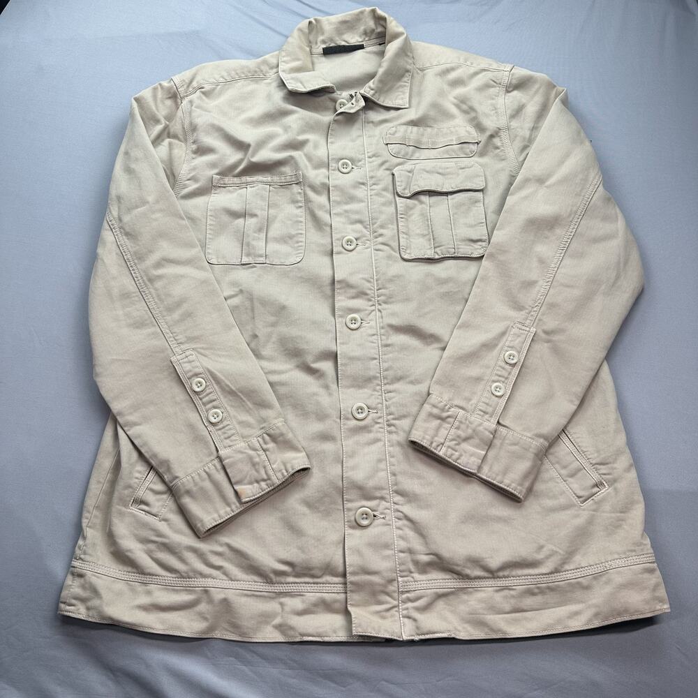Transcript Jacket Mens Fits L/XL Utility Workwear Chore Zip Coat Organic Cotton